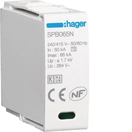 Cartridge N-PE Uc 260V In 20kA Imax 65kA Up 1,5kV