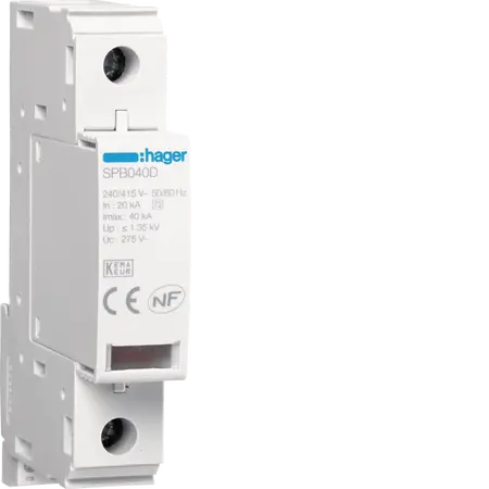 Surge Protection Device 1P T2 TNC Uc 275V In 20kA Imax 40kA remote contact