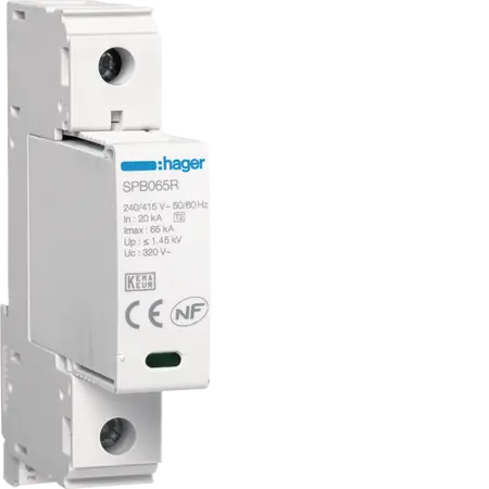 Surge Protection Device 1P T2 TNC Uc 320V In 20kA Imax 65kA remote contact