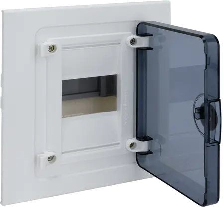 Small distributor,golf,flush,1row,4M,IP40,MS-terminal,ANZ,N+PE,transparent door