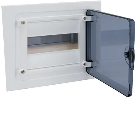 Small distributor,golf,flush,1row,8M,IP40,MS-terminal,ANZ,N+PE,transparent door