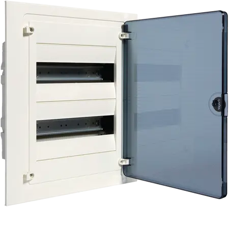 Small distributor,golf,flush,2row,24M,IP40,MS-terminal,ANZ,N+PE,transparent door