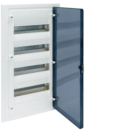 Small distributor,golf,flush,4row,IP40,48M,MS-terminal,ANZ,N+PE,transparent door