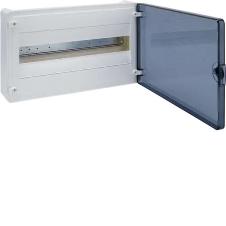 Small distributor,golf,surface,1row,IP40,18M,QC-terminal,N+PE,transparent door