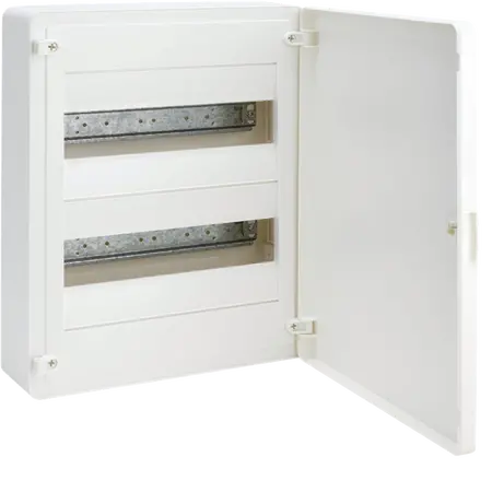 Small distributor,golf,surface,2row,IP40,24M,MS-terminal,ANZ,N+PE,white door
