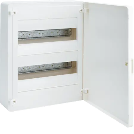 Small distributor,golf,surface,2row,IP40,24M,QC-terminal,N+PE,white door