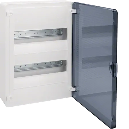 Small distributor,golf,surface,2row,IP40,24M,MS-terminal,ANZ,N+PE,transpare door