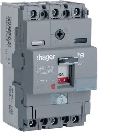 Moulded Case Circuit Breaker h3 x160 TM ADJ 3P3D  40A 25kA CTC