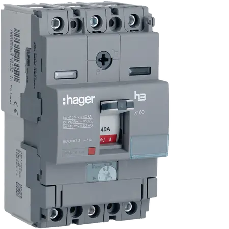 Moulded Case Circuit Breaker h3 x160 TM ADJ 3P3D  40A 40kA CTC