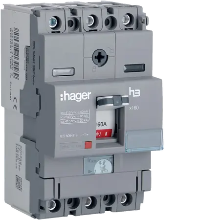 Moulded Case Circuit Breaker h3 x160 TM ADJ 3P3D  160A 40kA CTC