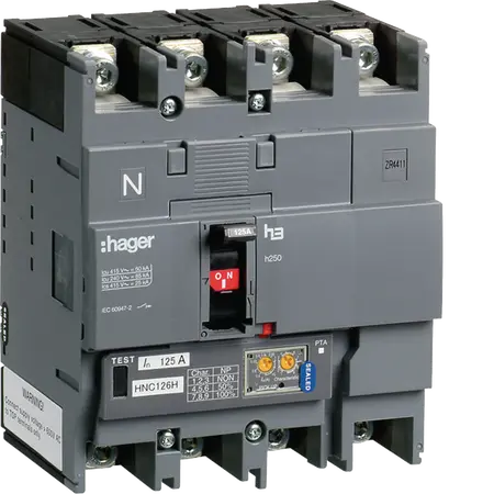 Moulded Case Circuit Breaker h250 4P 50kA 125A LSI