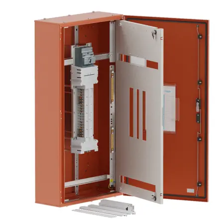 DB, elite, 18/12Pole, 200A MCCB Twin,8 Module, orange, 1200x600x250mm