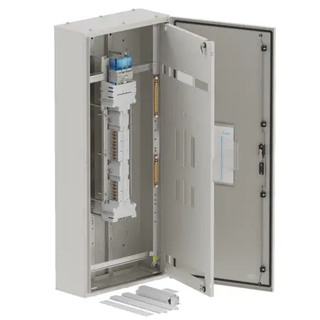 DB, elite, 18/12Pole, Meter, 250A Isolator Twin,8 Module, grey, 1200x600x250mm