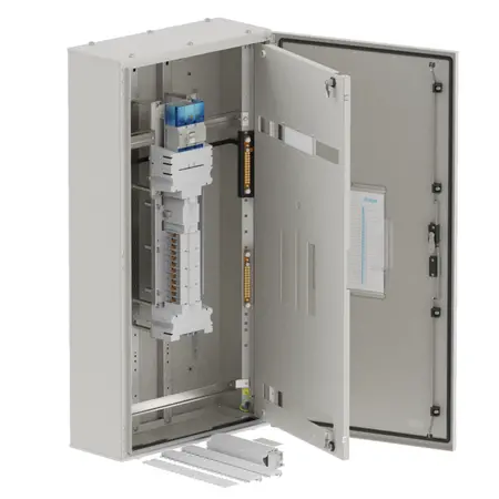 DB, elite, 24Pole, Meter, 250A Isolator 2x8 Mod+26 Mod,grey,1200x600x250mm