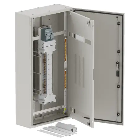 DB, elite, 24/18Pole, 200A MCCB Twin, 8 Modules, grey, 1200x600x250mm