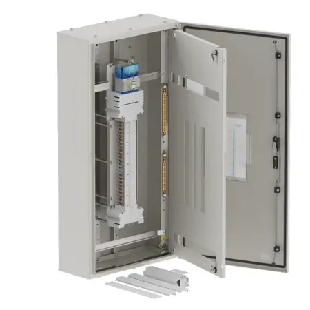 DB, elite, 24/18Pole, 160A Isolator Twin, 8 Modules, grey,1200x600x250mm