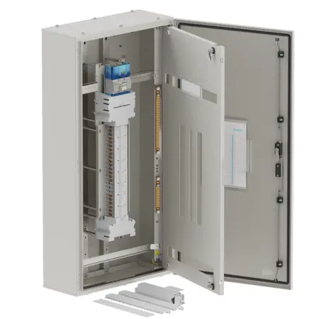 Split chassis, elite, 48Pole,160A Isolator Twin, 6 Modules, grey, 1200x600x250mm