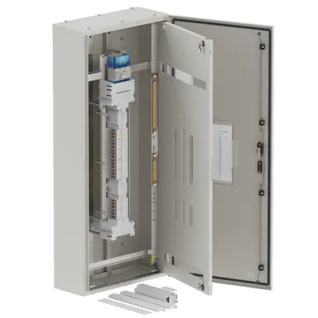 DB, elite, 30/12Pole, Meter,250A Isolator Twin, 8 Modules, grey, 1400x600x250mm