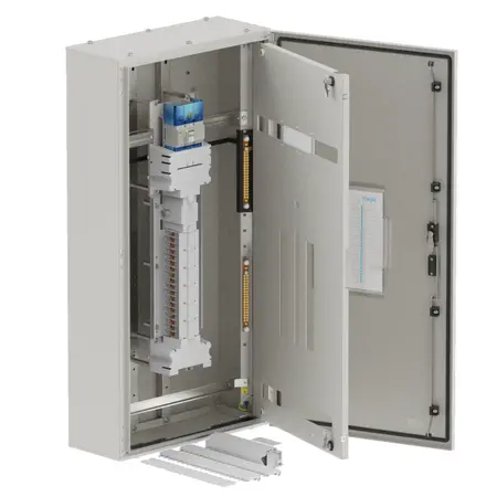 DB, elite, 36Pole, Meter,250A Isolator 2x8 Mod+26 Mod grey, 1200x600x250mm