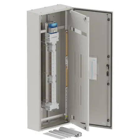 DB, elite, 36/30Pole, Meter, 250A Isolator Twin, 8 Modules, grey,1600x600x250mm