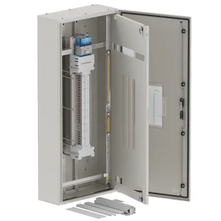 DB, elite, 42/12Pole, 160A Isolator Twin, 8 Modules, grey,1400x600x250mm