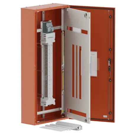 DB, elite, 42/24Pole, 160A MCCB Twin, 8 Modules, orange, 1600x600x250mm