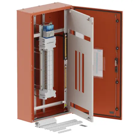 DB, elite, 48Pole, 160A Isolator 2x8Mod+26 Mod,orange,1400x600x250mm