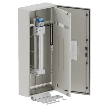 Single chassis, elite, 60Pole, 160A Isolator 2x6 Mod+26 Mod, grey,1400x600x250mm