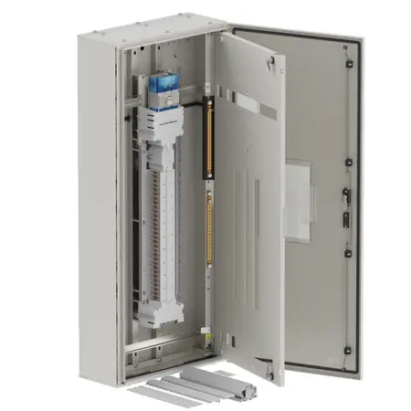 DB, elite, 60Pole, Meter, 250A Isolator 2x8Mod+26 Mod, grey,1400x600x250mm