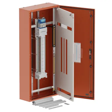 DB, elite, 60Pole,250A Isolator 2x8 Mod+26 Mod,orange,1400x600x250mm