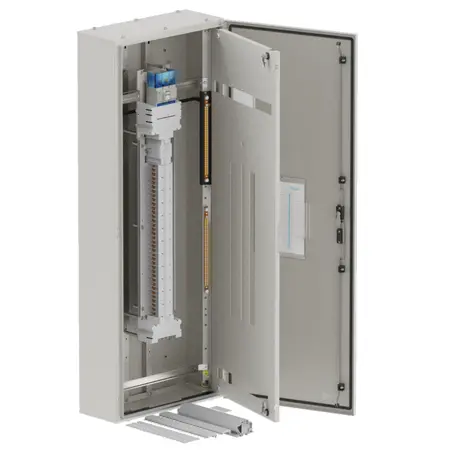 DB, elite, 72Pole, Meter, 250A Isolator 2x8 Mod+26 Mod, grey,1400x600x250mm