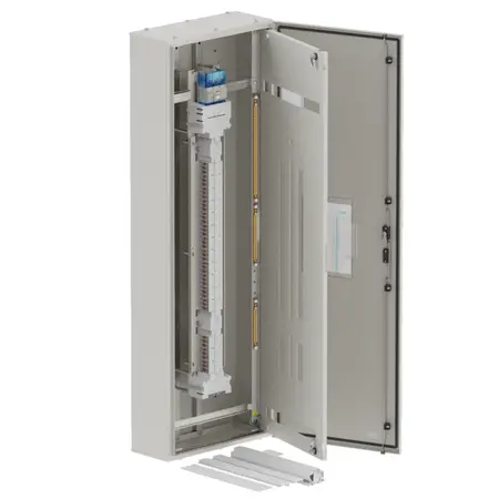 DB, elite, 72/18Pole, Meter, 250A Isolator Twin, 8 Modules,grey, 1800x600x250mm