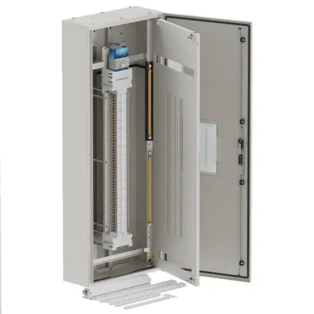 Single chassis, elite, 96Pole, 160A Isolator 2x6 Mod+26 Mod, grey,1600x600x250mm