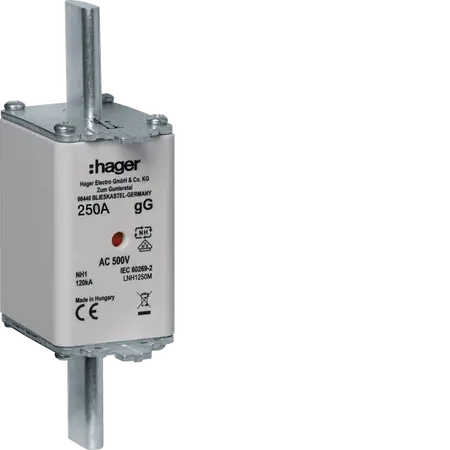 HRC LV fuse NH1 gG AC500V250A double indicator with live gripping-lugs
