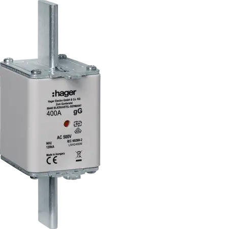 NH fuse NH2 gG 500V 400A central indicator live gripping lugs