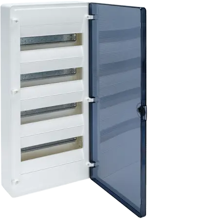 Small distributor,golf,surface,4row,IP40,48M,MS-terminal,ANZ,N+PE,transpare door