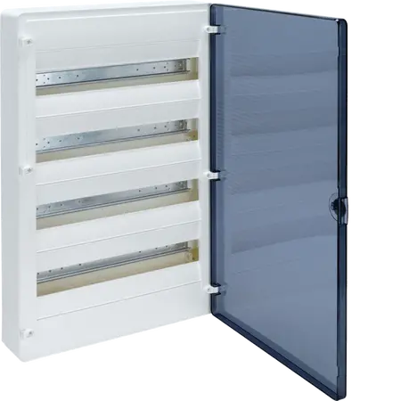 Small distributor,golf,surface,4row,IP40,72M,MS-terminal,ANZ,N+PE,transpare door