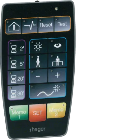 Remote control for settings for presence detectors 360° monobloc