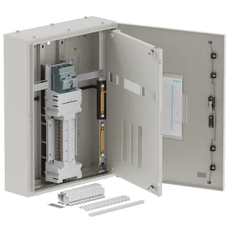 Single chassis, apex, 24Pole, 160A MCCB Twin, 6 Modules, grey, 800x600x200mm