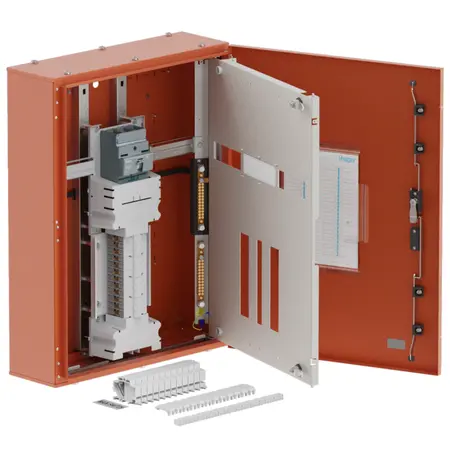 Single chassis, apex, 24Pole, 200A MCCB Twin, 6 Modules, orange, 800x600x200mm