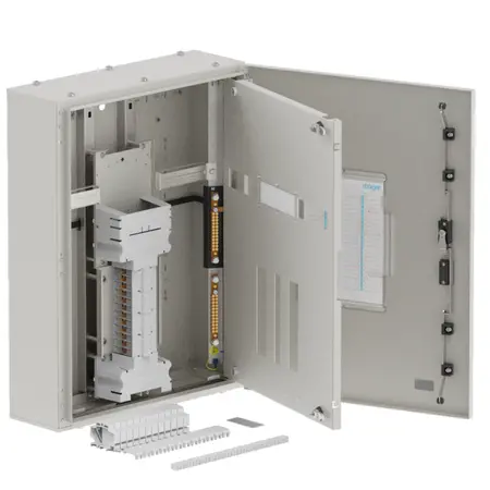 Single chassis, apex, 24Pole, 250A Direct Twin, 6 Modules, grey, 800x600x200mm