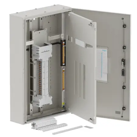 Single chassis, apex, 36 Pole, 250A Direct Twin, 6 Modules, grey, 1000x600x200mm