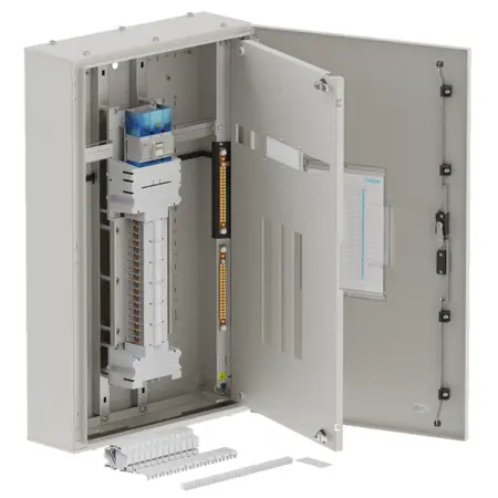 Single chassis, apex, 36 Pole, 250A Isolator Twin, 6 Modules,grey,1000x600x200mm