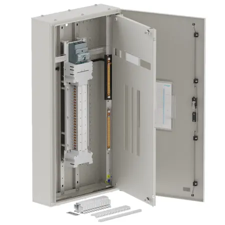 Single chassis, apex, 48 Pole,200A MCCB Twin, 6 Modules, grey, 1200x600x200mm