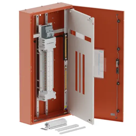 Single chassis, apex, 48 Pole,200A MCCB Twin, 6 Modules, orange, 1200x600x200mm