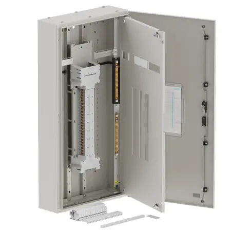 Single chassis, apex, 48 Pole,250A Direct Twin, 6 Modules, grey, 1200x600x200mm