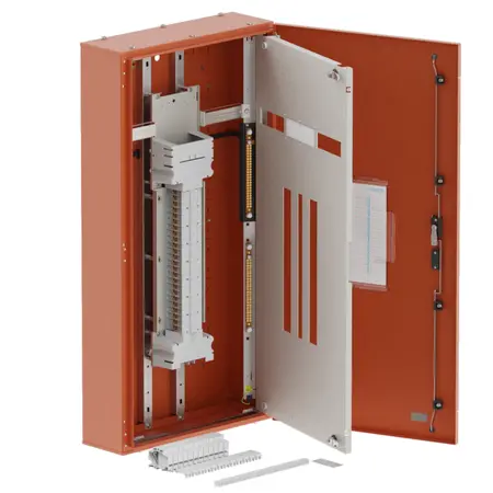 Single chassis, apex, 48 Pole,250A Direct Twin, 6 Modules, orange,1200x600x200mm