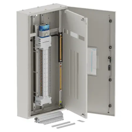 Singe chassis, apex, 60Pole, 250A Isolator Twin, 6 Modules, grey, 1200x600x200mm