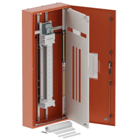 Single chassis, apex, 72Pole, 200A MCCB Twin, 6 Modules, orange, 1400x600x200mm