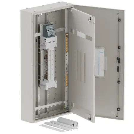 DB, apex+, 18/12Pole, 200A MCCB Twin, 8 Modules, grey, 1200x600x200mm